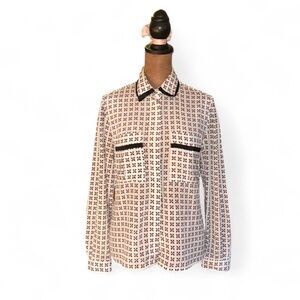 Patterned Women's Blouse Size 6 Button Up